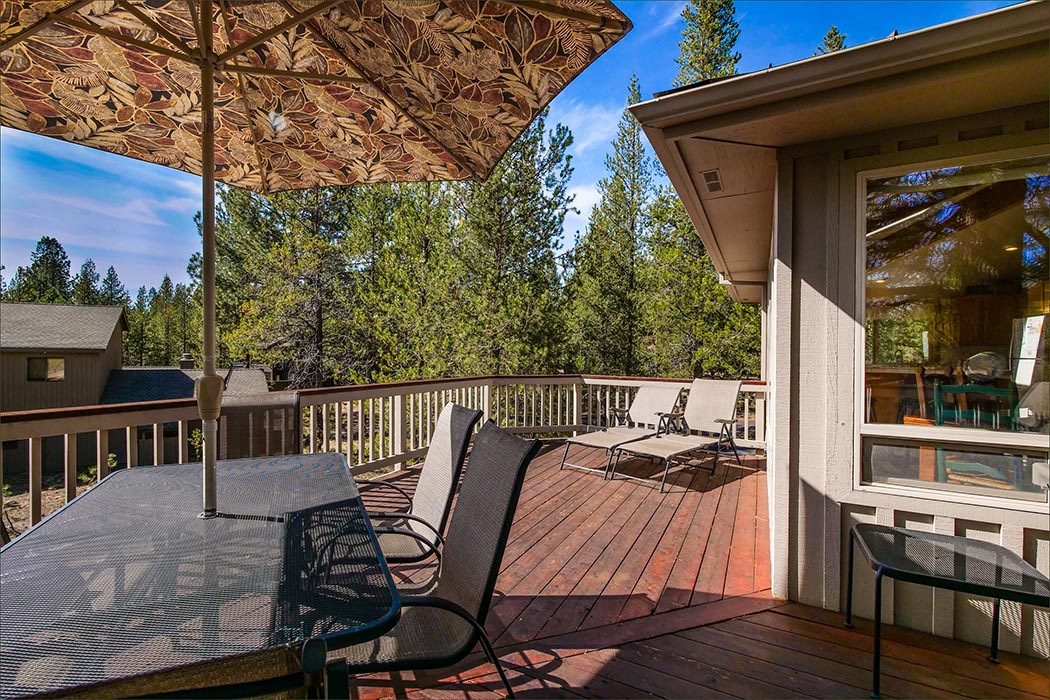 Peaceful lounging overlooking the forest.